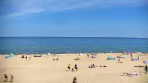 Widok z Kamery na plażę z kurortu Jastrzębia Góra