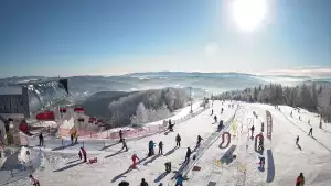 Jaworzyna Krynicka - widok z kamery na kolej Harnaś Express NOWOŚĆ