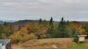 Widok na Tatry z obrotowej kamery na Jaworzynie Krynickiej