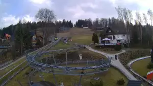 Ujęcie na tory saneczkowe w KOLOROWEJ w Karpaczu