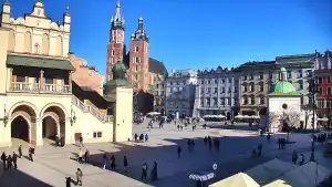 Kamera obrotowa z widokiem na Rynek Główny w Krakowie od strony ulicy Brackiej