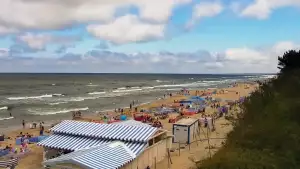 Krynica Morska widok na plażę i morze