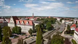 Widok na panoramę miasta w Elblągu