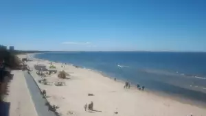 Międzyzdroje plaża zachód cudowny widok z kamery online.