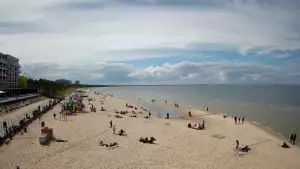 Międzyzdroje plaża zachód cudowny widok z kamery online.