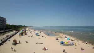 Międzyzdroje plaża zachód cudowny widok z kamery online.