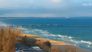 Widok na deptak i Plażę w MIĘDZYZDROJACH