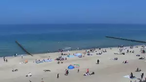 Kamera z widokiem na plażę i promenadę w Mielnie