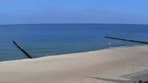 Kamera z widokiem na plażę i promenadę w Mielnie