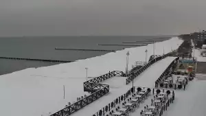 Kamera z widokiem na plażę i promenadę w Mielnie