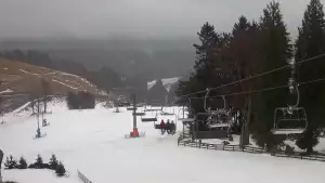 Widok ze stacji narciarskiej Mieszko w Zieleniec Sport Arena