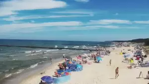 Widok z kamery na molo i plażę w Niechorzu - NOWOŚĆ