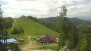 Widok z Kamery na stok narciarski Szczawnica Palenica
