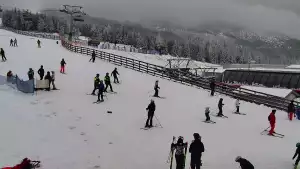 Widok z kamery na Hali Skrzyczeńskiej