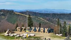 Widok z kamery na Hali Skrzyczeńskiej