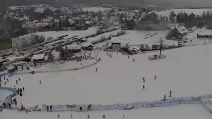 Widok na panoramę gór ze stacji narciarskiej Polana Szymoszkowa