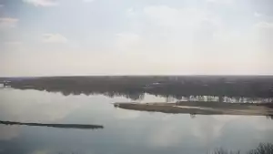 Widok z Kamery na styk rzeki Narew z Wisłą