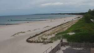 Obraz na żywo z plaży w Ustce, nadmorską promenadę i punkt widokowy