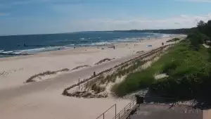 Obraz na żywo z plaży w Ustce, nadmorską promenadę i punkt widokowy