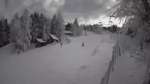 Widok na trasę narciarską Wierchomla szałas