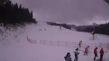Obraz na żywo z ośrodka narciarskiego Bachledka Ski&Fun przedstawiający wyciąg orczykowy wraz z jedną z tras zjazdowych.