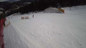 Widok z kamer na trasy narciarskie Beskid Sport Arena w Szczyrku