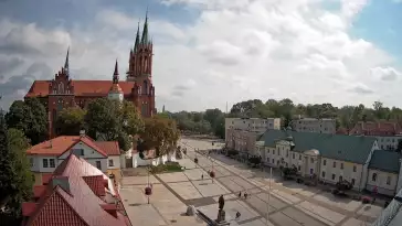 BIAŁYSTOK - widok z kamery na Archikatedrę NOWOŚĆ