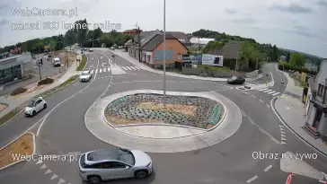 Widok z Kamery na rondo na żywo Hałcnów