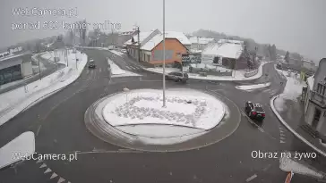 Widok z Kamery na rondo na żywo Hałcnów