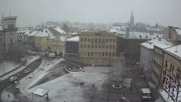 Widok z Kamery na Plac Bolesława Chrobrego w Bielsku-Białej na żywo