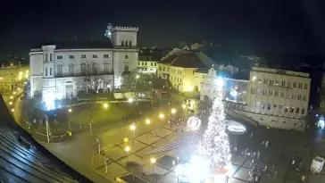 Widok z Kamery na Plac Bolesława Chrobrego w Bielsku-Białej na żywo