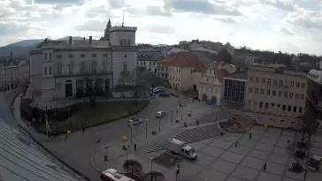 Widok z Kamery na Plac Bolesława Chrobrego w Bielsku-Białej na żywo