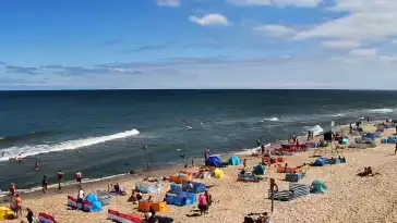 Widok na plażę w Chłapowie