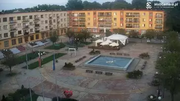 Widok z kamery online na Plac Jana Pawła II w Czechowicach-Dziedzicach