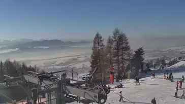 Kamera prezentuje panoramę gór z ośrodka narciarskiego Czorsztyn ski - Kluszkowce