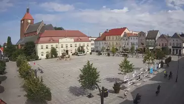 Kamera w Darłowie skierowana na Plac Kościuszki.