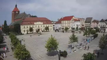 Kamera w Darłowie skierowana na Plac Kościuszki.