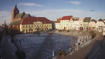 Kamera w Darłowie skierowana na Plac Kościuszki.