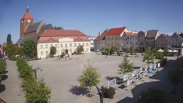 Kamera w Darłowie skierowana na Plac Kościuszki.