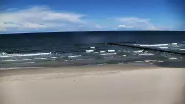 Widok na plażę i morze w Dziwnowie woj. zachodniopomorskie