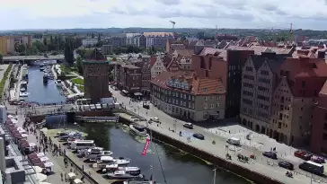 Gdańsk - widok z kamery na Starówkę od strony Motławy