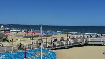 Widok z kamery obrotowej na plaże i morze w Gdańsku Brzeźnie