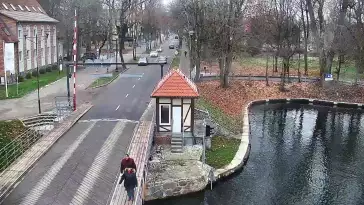 Widok na żywo na most obrotowy w Giżycku