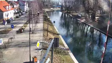 Widok na żywo na most obrotowy w Giżycku