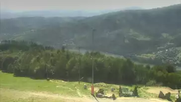 Ujęcie na panoramę gór w Beskidzie Małym