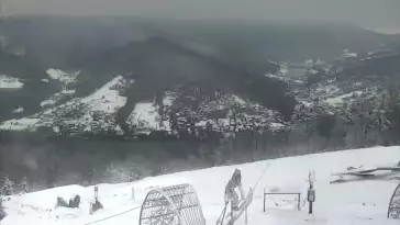 Ujęcie na panoramę gór w Beskidzie Małym