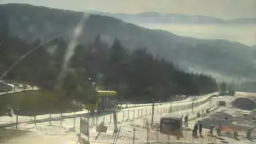 Ujęcie na panoramę gór w Beskidzie Małym