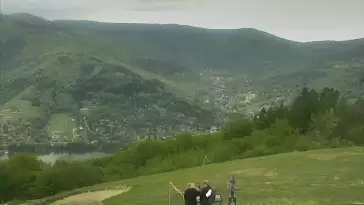 Ujęcie na panoramę gór w Beskidzie Małym