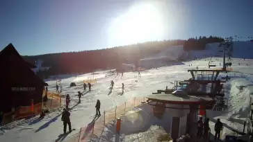 widok z dolnej stacji narciarskiej Gryglówka