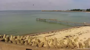 Kamera na bulwar helski plaże półwysep cypel na Helu.